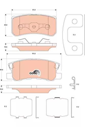 Bremsbelagsatz, Scheibenbremse